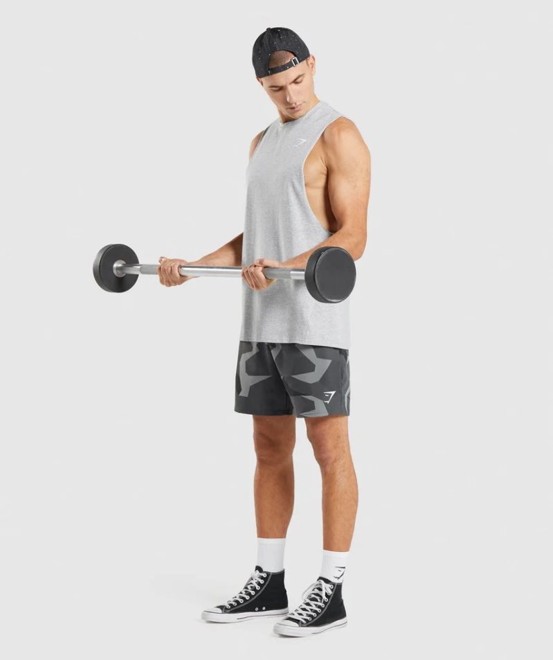 Men's Gymshark Critical 2.0 Drop Arm Tanks Light Grey | NZ 5PXGMD